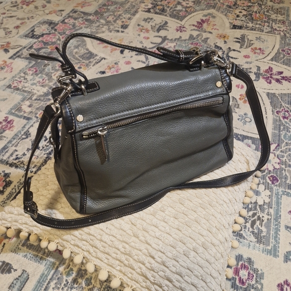 Michael Kors Gray Leather Shoulder Bag with Silver Hardware - Picture 7 of 7